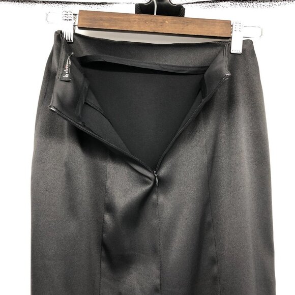 Le Chateau Black Satin Show-Stopping Fit & Flare 3/4 Length Maxi Skirt size 00 - Picture 12 of 16